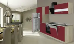 Küchenblock 'ECONOMY 310' , rot, eiche