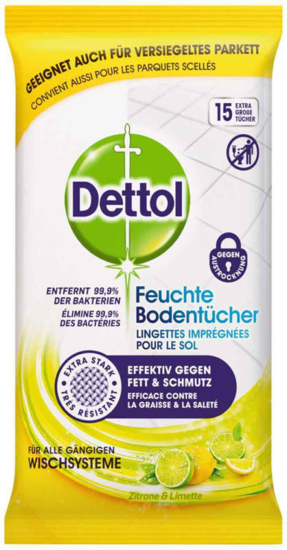 Dettol Panni umidi per pavimenti 15 panni -