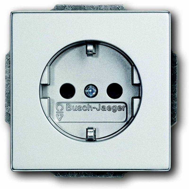 SCHUKO-Steckdose „future linear“, silberfarben, Kindersicherung silber