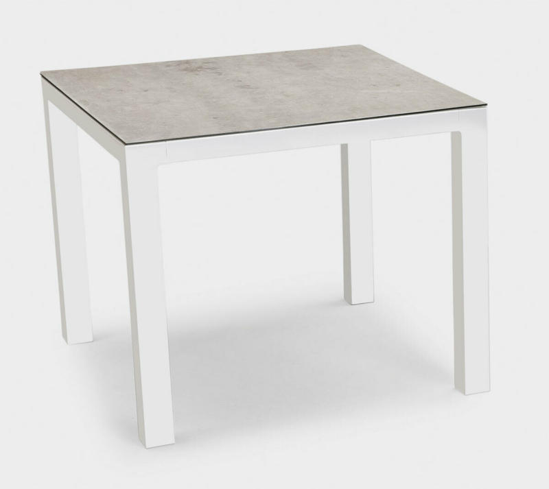 Tisch „Houston“ 90x90 cm, weiß/silber Weiß