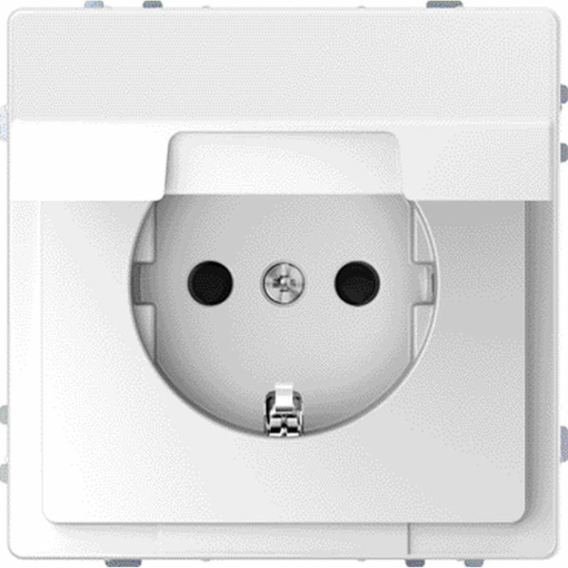 SCHUKO-Steckdose „System Design“, weiß, Klappdeckel