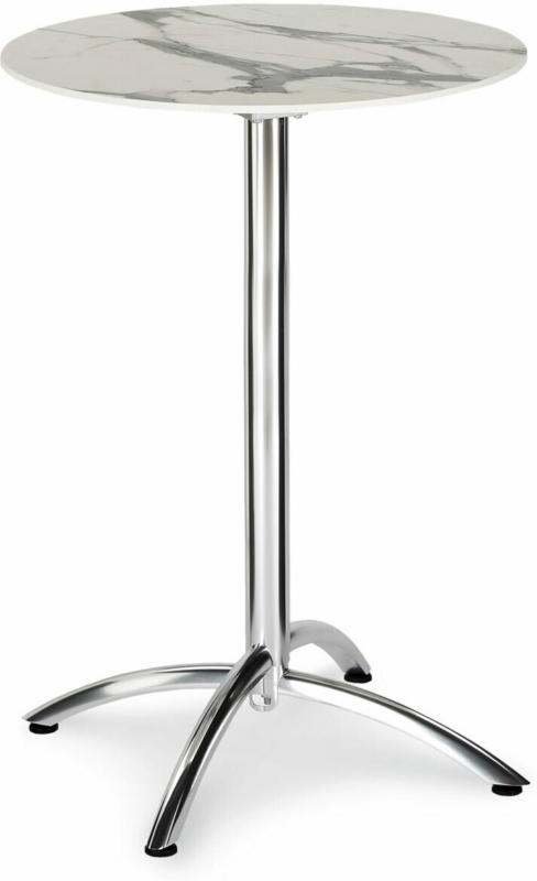 Stehtisch „Firenze“ Ø70 cm, silber/Marmor Marmor