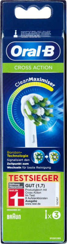 Oral-B Aufsteckbürsten, Cross Action, 3 Stück