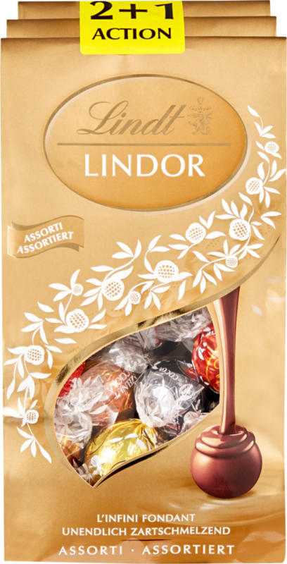 Lindt Lindor assortiert, 3 x 262 g