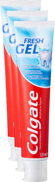 Dentifrice Colgate, Fresh Gel, 3 x 125 ml