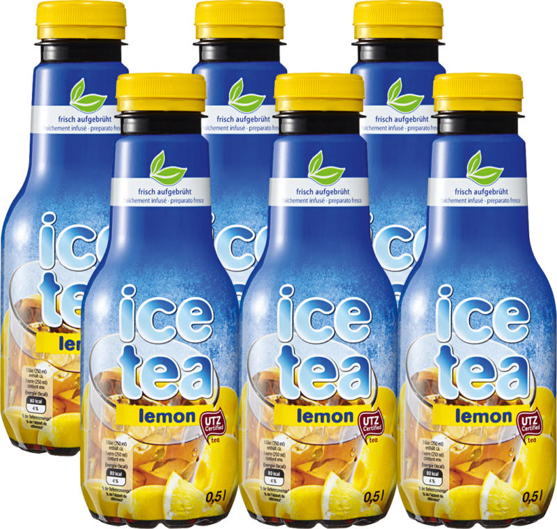 Ice Tea Lemon, frisch aufgebrüht, 6 x 50 cl