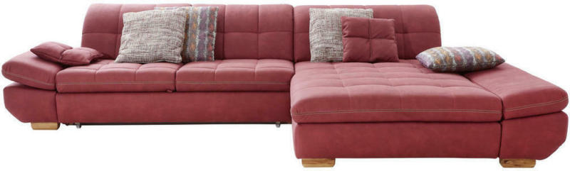 Wohnlandschaft in Textil Rot, Bordeaux