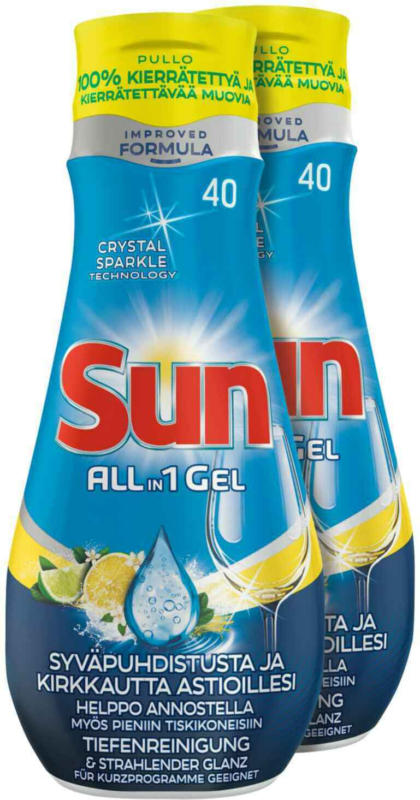 Sun Gel Lave-vaisselle tout-en-1, 2 x 700 ml -