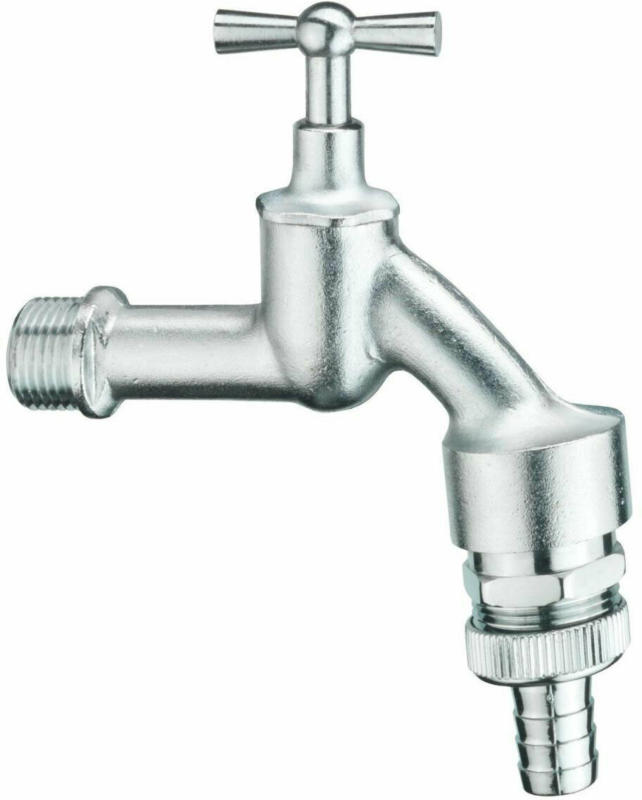 Maschinen-Auslaufventil mit Knebel 1/2", matt-chrom