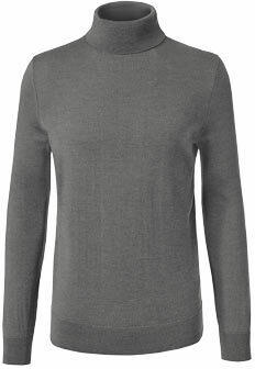 Merino-Pullover, hellgrau meliert