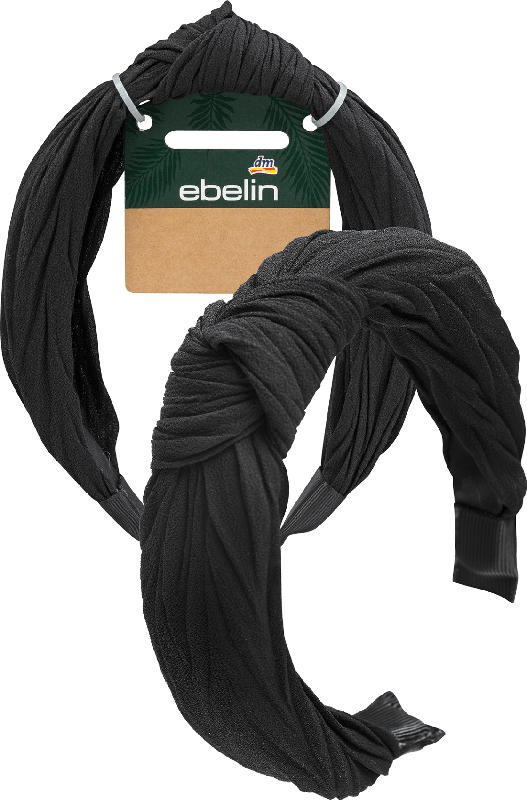 ebelin Haarreif schwarz Plisseestoff