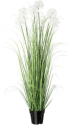 Kunstpflanze Gras mit Weiße Blüten H: 128 cm mit Topf