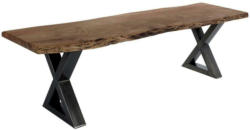 Sitzbank Holz Massiv Akazie / Schwarz Calabria B: 180 cm