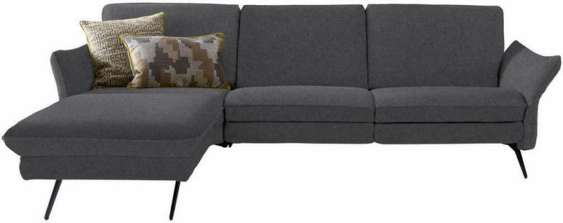 Wohnlandschaft in Textil Dunkelbraun