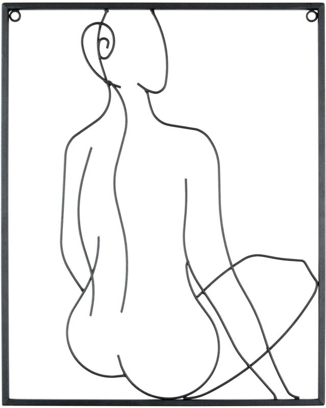 Wanddeko Lady aus Eisen in Schwarz