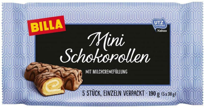 BILLA Mini Schokorollen mit Milchcremefüllung
