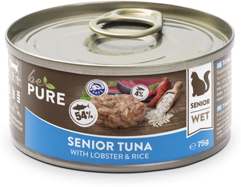 bePure Katzennassfutter Senior Thunfisch & Hummer 24x75g
