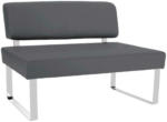 Möbelix Sitzbank mit Lehne Gepolstert Grau Cres B: 140 cm