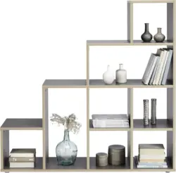 Raumteiler in Grau/Eichefarben