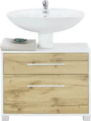 Waschbeckenunterschrank Weiß/Eichefarben