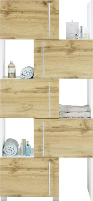 Regalelement Weiß/Eichefarben