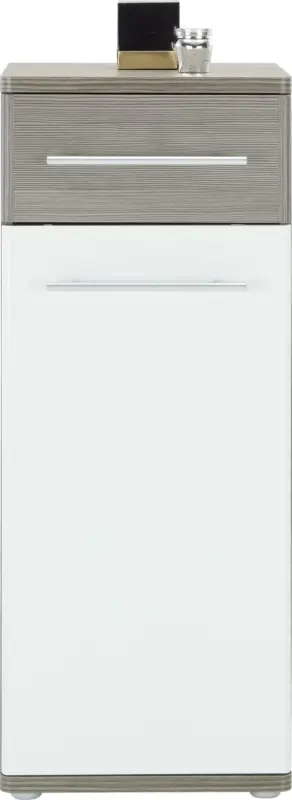 Unterschrank Weiß Hochglanz/Braun