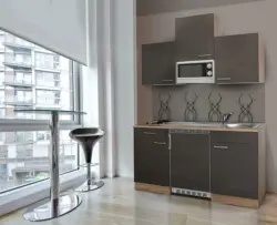 Minik&uuml;che 'ECONOMY 150' , grau, eiche