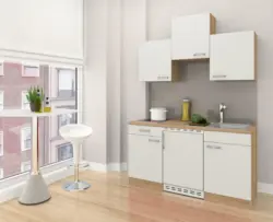 Minik&uuml;che 'ECONOMY 150' , wei&szlig;, eiche