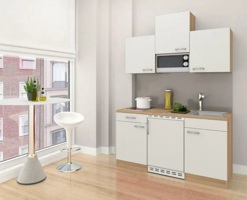Miniküche 'ECONOMY 150' , weiß, eiche