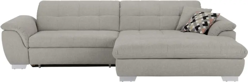 Wohnlandschaft in Grau mit Bettfunktion