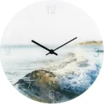 mömax Wanduhr Glasart in Blau/Weiß Ø 30cm