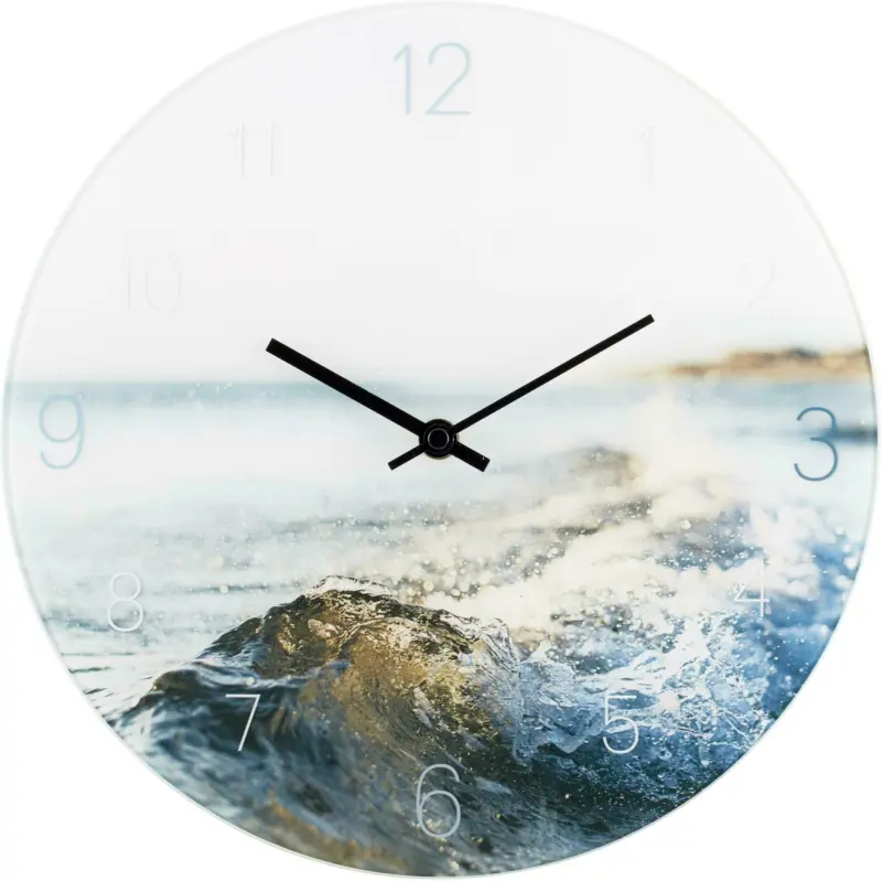 Wanduhr Glasart in Blau/Weiß Ø 30cm