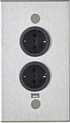 Steckdosenelement Riva USB Edelstahl