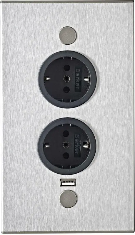 Steckdosenelement Riva USB Edelstahl