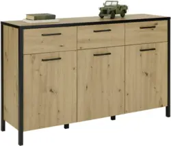 Sideboard in Schwarz/Eichefarben
