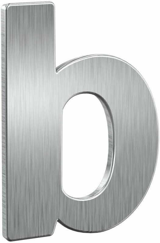 Hausnummer „b“, Edelstahl, silber
