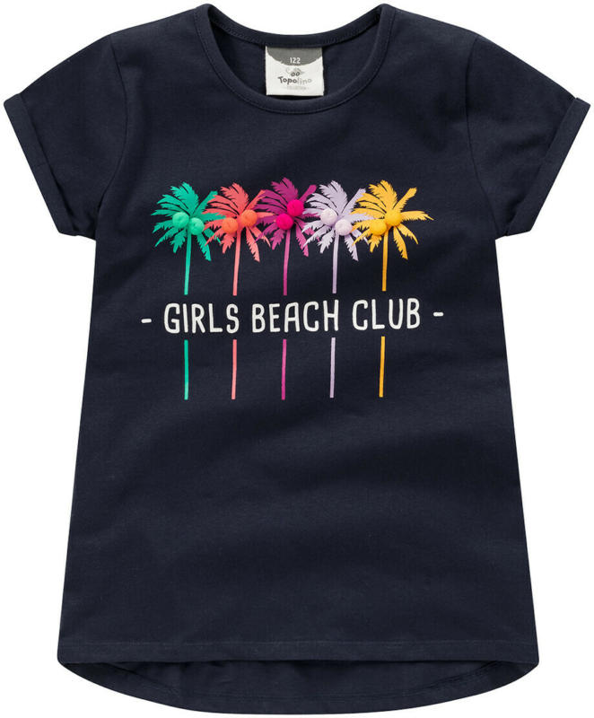 Mädchen T-Shirt mit Print und Pompons (Nur online)