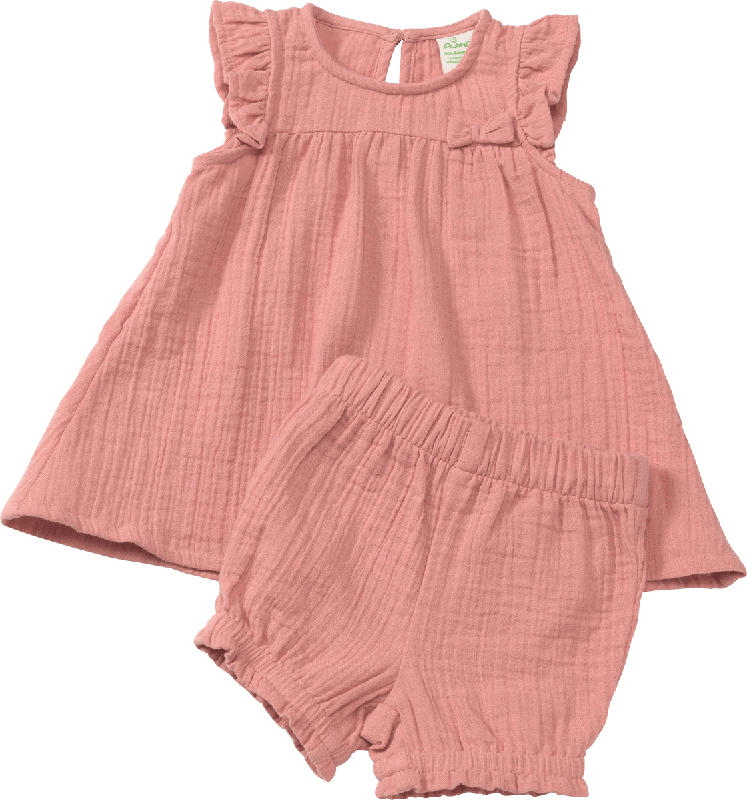 ALANA Set aus Baby Shirt und Shorts, Gr. 68, in Bio-Baumwolle, rosa