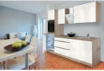 Möbelix Küchenzeile Premium mit Geräten 270 cm Weiß/Eiche Dekor Modern
