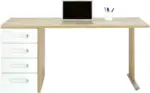m&ouml;max Schreibtisch in Wei&szlig;/Eichefarben