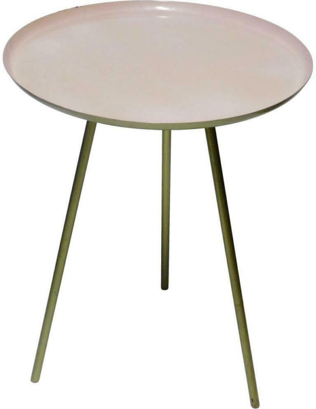 Beistelltisch Vintage-Style Goldfarben + Rosa