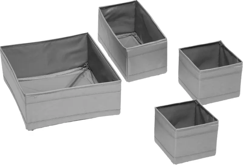 Aufbewahrungsboxen-Set Tina in Grau, 4-teilig