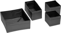Aufbewahrungsboxen-Set Tina in Schwarz, 4-teilig