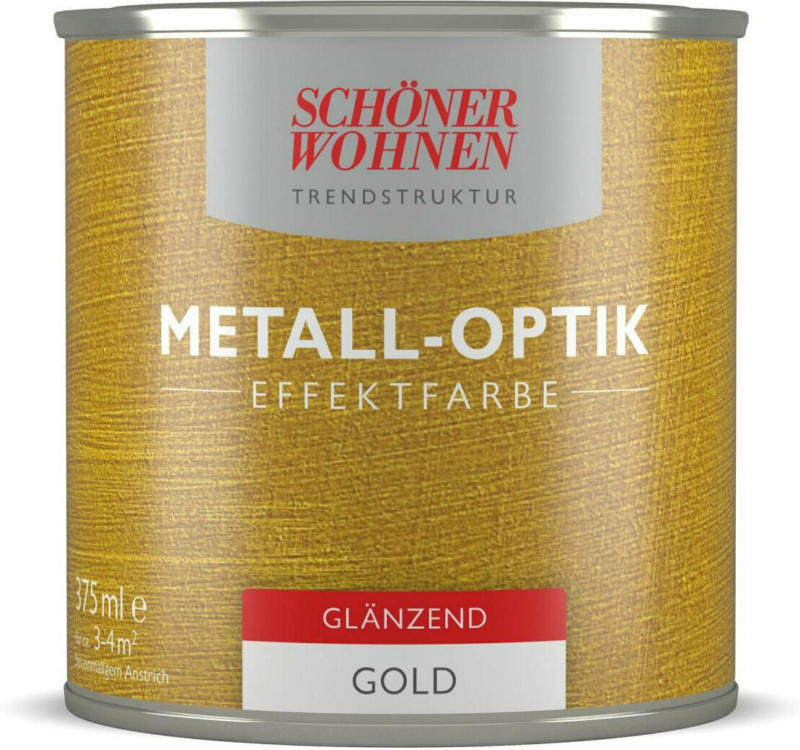Metall-Optik Effektfarbe, Gold glänzend, 375 ml