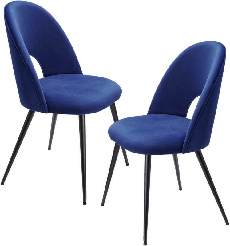 Stuhl-Set in Textil Blau