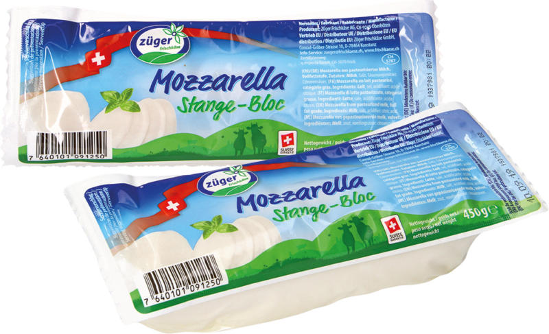 Mozzarella aus pasteurisierter Milch, Vollfettstufe