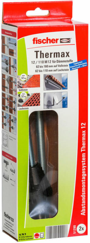 Abstandsmontagesystem „TherMax“, 12/110 mm, M12, 2 Stück 110 mm