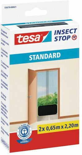 tesa® Fliegengitter für Türen 2 x ca. 0,65 m x 2,20 m anthrazit