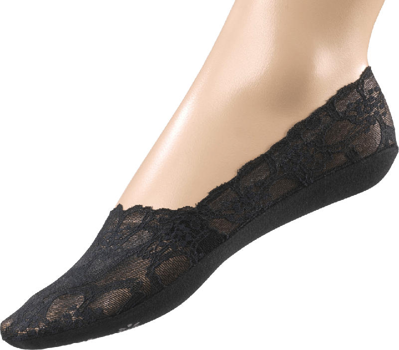Fascino Füßlinge mit Spitze, Gr. 35-38, schwarz