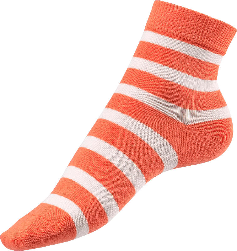 Fascino Socken mit Streifen, Gr. 39-42, orange, weiß